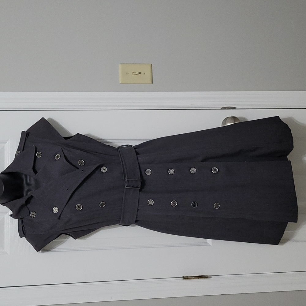 Calvin Klein Gray Double-Breasted Dress